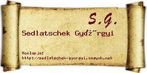 Sedlatschek Györgyi névjegykártya